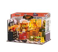 FORSMANO DIY maison miniature en kit avec 157 pièces de puzzle, atelier garage avec lumière LED décoration, kit de bricolage modèle pour adultes fête des pères