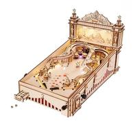 FORSMANO Pinball Flipper 3D en bois DIY Puzzle, avec 482 pièces de puzzle, jeu de table vintage avec LED, kit de bricolage pour adolescents & adultes