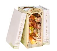 FORSMANO Puzzle 3D Buchnook Sakura, avec 240 pièces de puzzle, DIY décoration de bibliothèque avec éclairage, kit de construction miniature, cadeau pour famille & enfants