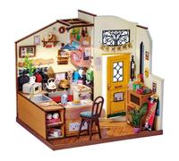 FORSMANO Puzzle 3D en bois Maison de poupées miniature, avec 196 pièces de puzzle, kit de cuisine DIY avec lumière LED, kit modèle pour adultes & enfants