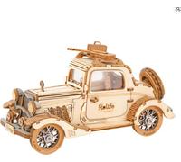 FORSMANO Puzzle 3D en bois Véhicule rétro en kit, avec 164 pièces de puzzle, kit de bricolage DIY voiture calèche tramway pour enfants et adultes