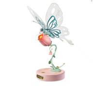 FORSMANO Puzzle 3D papillon mécanique, avec 79 pièces de puzzle, ailes bioniques, rose lumineuse LED, cadeau DIY pour adultes & adolescents, rose