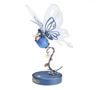 FORSMANO Puzzle mécanique 3D papillon, avec 79 pièces de puzzle, ailes bioniques, rose lumineuse LED, cadeau DIY pour adultes & adolescents, bleu