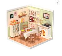 FORSMANO Warm Dining Room Ensembles de blocs 3D avec 150 pièces de puzzle, puzzles pour enfants, maison et jardin, maison de poupées en plastique pour cadeaux de Noël famille