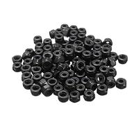 Forspero Lot de 100 écrous hexagonaux en nylon plaqué zinc avec insert auto-bloquants Noir M3 x 0,5 mm