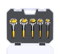 Forstner Bits TOUGH MASTER Lot de 5 pointes en carbure 15 mm, 20 mm, 25 mm, 30 mm, 35 mm de diamètre plus 2 clés hexagonales et étui robuste pour le travail du bois, outil TCT DIY