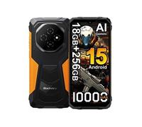 FORT 1 Téléphone Portable Incassable 6.56" 18Go+256Go 10000mAh Smartphone Android 15 NFC Dual SIM GPS - Orange