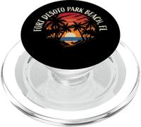 Fort DeSoto Park Beach Floride USA Rétro Sunset Style Design PopSockets PopGrip pour MagSafe