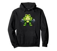 Fort Grenouille Levage Barbell Cartoon Sweat à Capuche