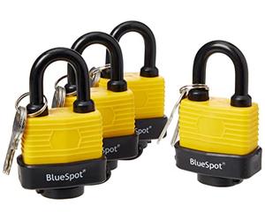 Fort Knox 77011 Lot de 4 cadenas résistants aux intempéries Jaune 40 mm