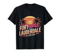 Fort Lauderdale Florida Rétro Vintage Sunset T-Shirt