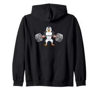 Fort Pingouin Haltérophilie Fitness Cartoon Sweat à Capuche