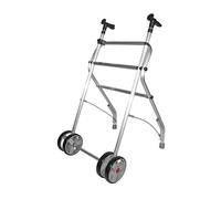 Forta Air Déambulateur pour personnes âgées, déambulateur pliable et léger, supporte jusqu'à 100 kg, réglable en hauteur, déambulateur facile à plier pour l'intérieur, roues doubles avant (Noir)