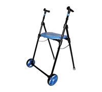 Forta Déambulateur Air-On, Déambulateur pour personnes âgées, roues fixes avant, déambulateur pliable, avec siège, poids maximum 110 kg, bleu