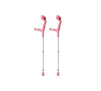 Forta Lot de 2 béquilles Rouge corail en aluminium double réglages sur la canne et au coude