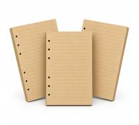 FORTAVEM Recharge de papier, 90 feuilles/180 pages, 100 g/m² d'épaisseur, inserts de planification à 6 trous pour classeur A6 à 6 anneaux, carnet de notes rechargeable, agenda, planificateur de voyage