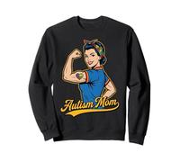 Forte autisme Maman rétro Flexion Femme pièce de Puzzle Sweatshirt