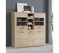 Forte Baltimore Vitrine avec 5 Portes, Panneau de Particules, Chêne Sonoma, L x H x P : 146,3 x 137,4 x 41,3 cm