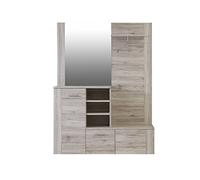 FORTE Big Bang Vestiaire avec Assise, Panneau de Particules, Chêne Sable, 155,19 x 41,6 x 200 cm