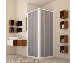 Forte Box douche FREE Angle réductible, ouverture centrale, BR100001, blanc, 60 - 80 x 60 - 80, H 185 cm