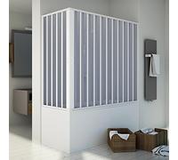 Forte BR200001 Paroi de baignoire angulaire, ajustable - Blanche - Dimensions : 70 x 150 - 170 cm ; hauteur de 150 cm