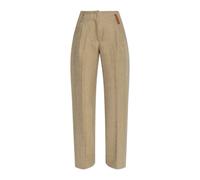 Forte Forte - Pantalon à motif chevron - Femme - Pantalons - Beige - Taille: 38 FR