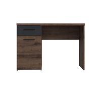 Forte Jacky Bureau avec 1 Porte et 1 tiroir, Panneau de Particules, chêne Boue combiné avec chêne Noir, 110 x 76,5 x 52,7 cm