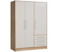 Armoire - Bois aggloméré chêne et blanc - Contemporain - Chambre - L 144,6 cm