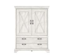 Forte Kashmir Buffet Haut avec 2 Portes et 2 tiroirs, matériau en Bois, pin Blanc, L x H x P : 123 x 162,3 x 48,2 cm