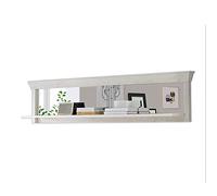 FORTE Kashmir Étagère Murale avec Miroir, matériau en Bois, pin Blanc, L x H x P : 177,7 x 43,5 x 24,5 cm