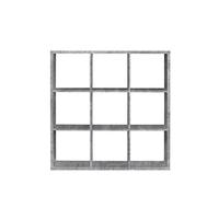 Forte Mauro Étagère 3x3 Compartiments, matériau en Bois, Aspect béton Gris Clair, (L*H*P) : 107,2 x 107,3 x 32,9 cm