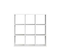 Forte Mauro Étagère 3x3 Compartiments, matériau en Bois, Blanc, (L*H*P) : 107,2 x 107,3 x 32,9 cm