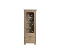 Forte Nepal Vitrine avec 1 Porte vitrée et 2 tiroirs, matériau en Bois, épicéa Bramberg, 75,6 x 209,2 x 45 cm