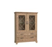 Forte Nepal Vitrine avec 2 Portes vitrées et 2 tiroirs, matériau en Bois, épicéa Bramberg, 120,3 x 161,2 x 45