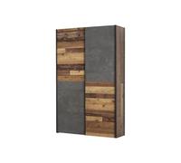 Forte Ozula Armoire Multifonction Moderne, matériau à Base de Bois, décor Vieux Bois Vintage avec Aspect béton Gris, 120 x 42 x 190,50 cm