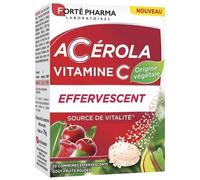 Forté Pharma Acérola Vitamine C Origine Végétale - Effervescent - Source De Vitalité - 20 Comprimés