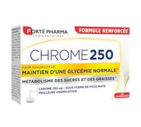 Forté Pharma - Chrome 250 - Complément alimentaire aide Minceur de glycémie - Picolinate de chrome, Fringales, Anti grignotage, Contrôle de l'appétit - 30 comprimés, 2/jour