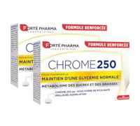 Forté Pharma - Chrome 250 - Maintien d'une glycémie normale - Chrome complement alimentaire - Chromium picolinate - Fringales, Anti grignotage, Contrôle de l'appétit - 2x60 comprimés, 2/jour