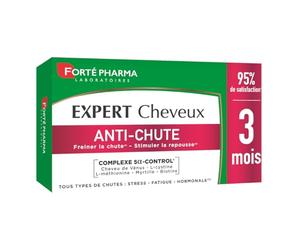 Forté Pharma Complément alimentaire cheveux Expert Anti-Chute 90 comprimés | Double action anti chute & repousse, Tous types de chute, Objectif force & densité, Programme 3 mois