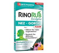 Forté Pharma Complément alimentaire RinoRub comprimés Nez-Gorge 15 cp | Désagréments de l'hiver, 3 formes d'Eucalyptus dont huile essentielle, Vitamine C, Plantain, Vitamine D, Action flash