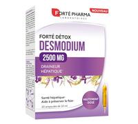 Forté Pharma Complément draineur FortéDétox Desmodium ampoules 2500mg 20j | Ingrédient actif hautement dosé, Complement alimentaire detox Foie, Drainage naturel et santé hépatique, 20 jours