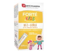 Forté Pharma Complément enfant Forté Kids Nez Gorge dès 3 ans 10 sticks gel | Actifs d'origine naturelle, Camomille & miel, Format pratique, Ne colle pas, goût framboise, Programme 10 jours renouvelable