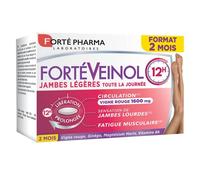 Forté Pharma – Complément alimentaire FortéVeinol 12h Vigne rouge & Ginkgo – 60 comprimés