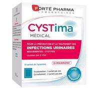 Forté Pharma - Cystima Medical - Cystites, infection urinaire femme, Prévention et traitement - D mannose d'origine végétale - Solution 100% naturelle - 14 Sachets, 1-2/jour