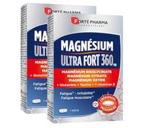 Forté Pharma - Duo Magnésium Ultra Fort 360mg - Complément Alimentaire - Magnesium complex (bisglycinate citrate) - Taurine, Vitamine B12, Glutamine - Fatigue, Système nerveux - 2x30 comprimés, 1/jour