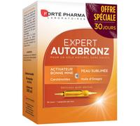 Forté Pharma - Expert AutoBronz | Complément Alimentaire à base de Carothénoïdes et Huile d'Onagre - Effet Bonne Mine | 30 ampoules