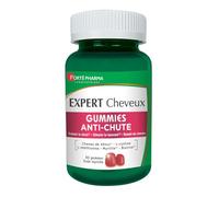 Forté Pharma - Expert Cheveux Gummies Anti-Chute | Gummies Cheveux - Chute de Cheveux - Goût Myrtille | Freine la chute & stimule la Repousse | Tous Types de Chutes | 60 gommes à mâcher = 1 mois