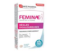 Forté Pharma - Feminae Règles Douloureuses - Dès 12 ans - Achillée, fer, magnésium, gingembre - Complément alimentaire - Confort menstruel, crampes abdominales - 30 comprimés, 3 à 6 cycles