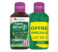Forté Pharma Complément alimentaire Forté Détox 5 Organes Artichaut Bouleau Bardane Lot 2x500 ml