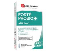 Forté Pharma - Forté Probio+ ATB 2en1 - Souche probiotique flore intestinale - Gélules gastro-résistantes - 2 souches microbiotiques, 12 miliards d'UFC + Levure - 10 gélules, 1/jour